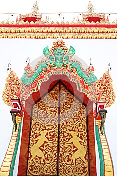 Big door and big art in the temple