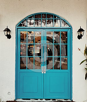 big door at one of the restaurants in Bogor