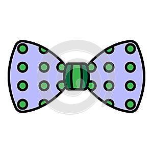 Big dot bow tie icon color outline vector
