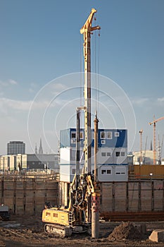 Big drill at construction site