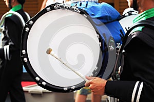 Big drum of marching band in parade