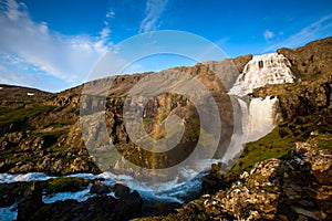 Big Dynjandi waterfall in Iceland