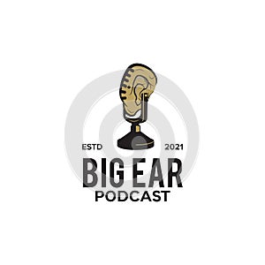 Big ear podcast logo design template