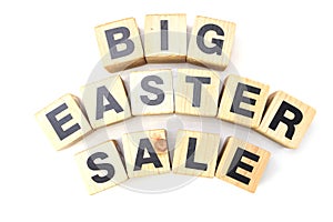 big easter sale alphabet letters on white background
