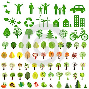 Big Eco Icons Set And Eco Symbol