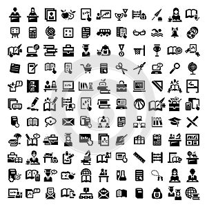 Big education icons set