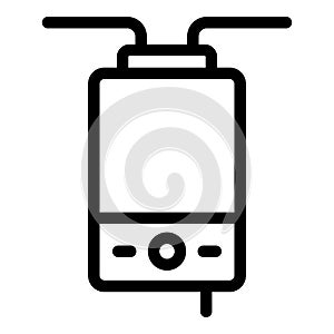 Big electric boiler icon, outline style
