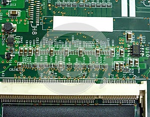 Big Electronic circuit board with radio components