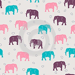 Big elephant seamless pattern for kids or babies textile