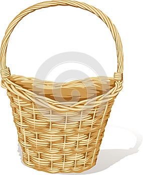 Big empty basket isolated on white - vector