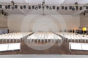 Big empty modern seminar, conference hall