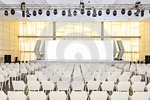 Big empty modern seminar, conference hall