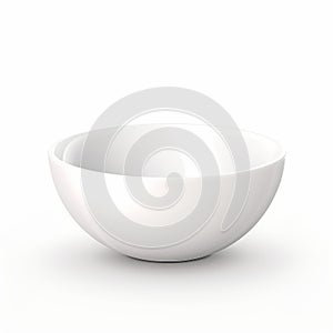 big empty white bowl isolated on white background