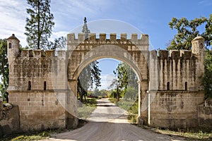 Big entrance to farm and winery in Alentejo  Portugal