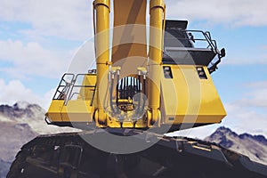 Big excavator in the construction site