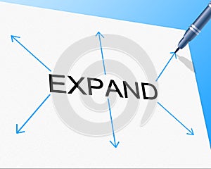 Big Expand Represents Increase In Size And Enlarge photo