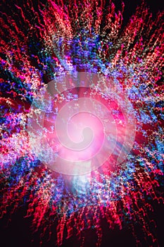 Big explosion. Expanding universe. Fireworks explosion. Abstraction