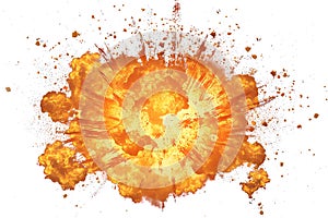 big explosion on white background, AI generated