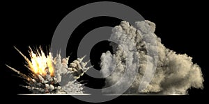 Big explosions on black