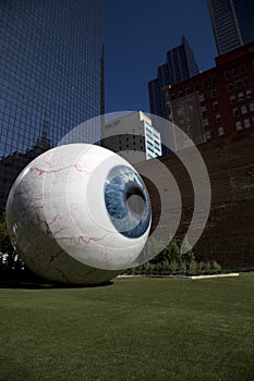 Big eyeball sculpture