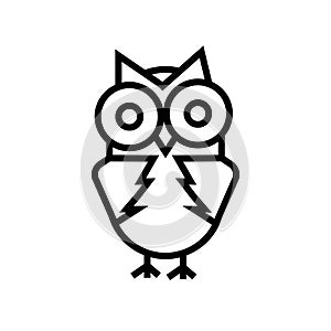 Big Eyes Owl icon vector isolated on white background, Big Eyes Owl sign , linear symbol and stroke design elements in outline