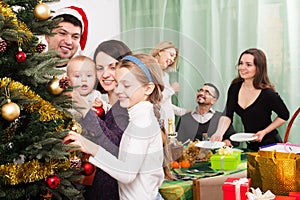 Big family celebrating Xmas