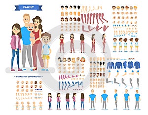 Big family character set for the animation