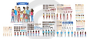 Big family character set for the animation