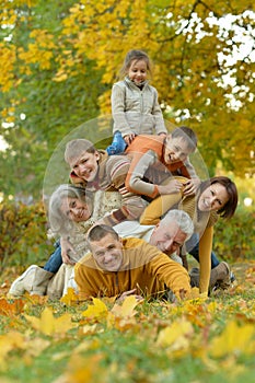 Big family having fun