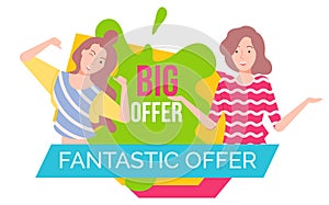 Big Fantastic Offer Advertisement Banner Vector