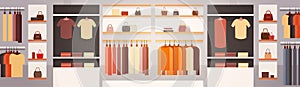 Big Fashion Shop Super Market Female Clothes Shopping Mall Interior Banner With Copy Space