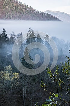 Big Fatra mountains and Turiec basin, Slovakia, inverse weather scene