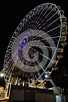 Big ferris wheel with night time, in Essen, Germany