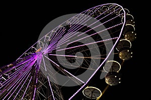 Big ferris wheel with night time, in Essen, Germany