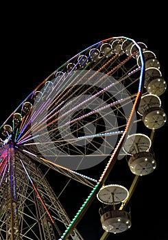 Big ferris wheel with night time, in Essen, Germany