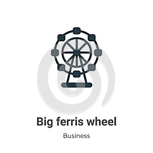Big ferris wheel vector icon on white background. Flat vector big ferris wheel icon symbol sign from modern business collection