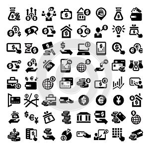 Big finance icons set