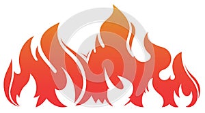 Big fire icon for your design. Blazing flame, fire, bonfire vector illustration in flat style