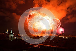 Big fireworks over Luzhniki stadium