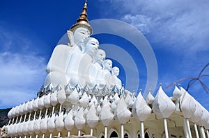 Big five white buddha at Wat Pha Sorn Kaew in Phetchabun, Thailand photo