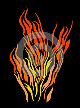 Big flame vector illustration