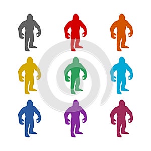 Big foot icon isolated on white background. Set icons colorful