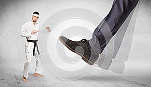Big foot trample karate trainer concept