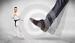 Big foot trample karate trainer concept
