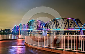 Big Four Bridge across Ohio River between Louisville, Kentucky and Jeffersonville, Indiana