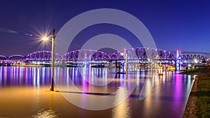 Big Four Pedestrian Bridge over high water