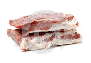 Big Fresh Raw Pork Loin Chop . Escallops, pink.