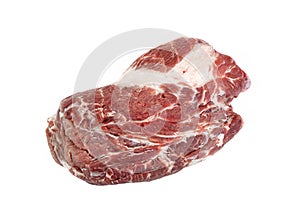 Big Fresh Raw Pork Loin Chop Isolated On White