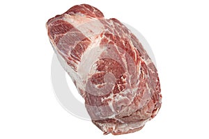 Big Fresh Raw Pork Loin Chop Isolated On White