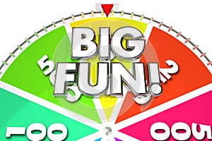 Big Fun Game Wheel Spinning Exciting Entertainment 3d Illustration